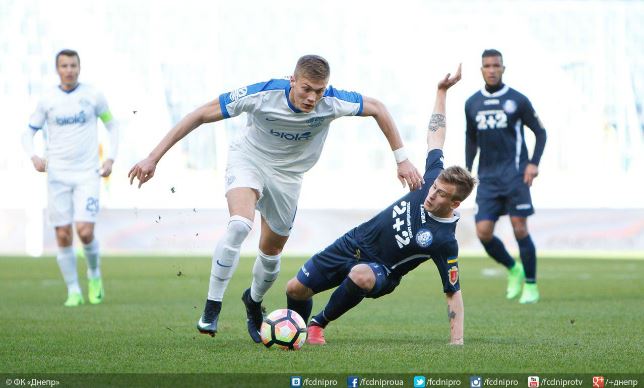 У грі з Чорноморцем 19-річний форвард Дніпра Артем Довбик забив дебютний гол в УПЛ. фото fcdnipro.ua